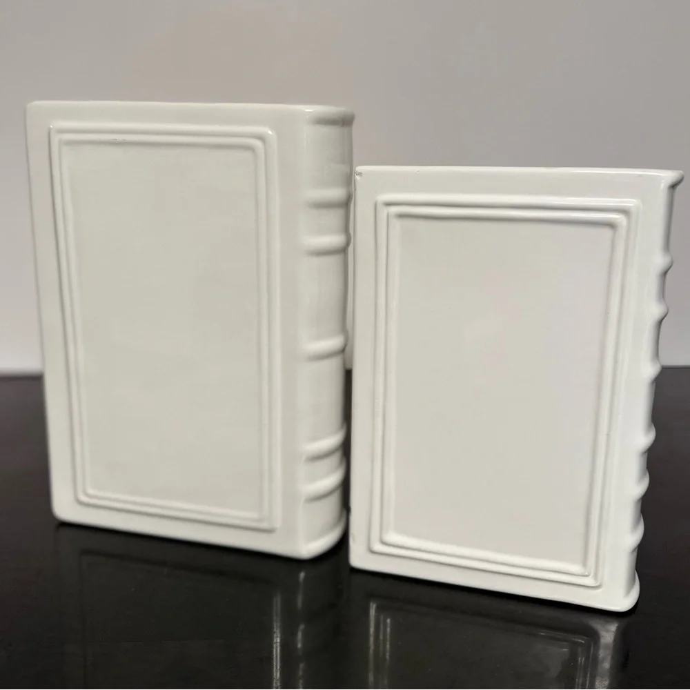 Z Gallery White Ceramic Book Decor Set